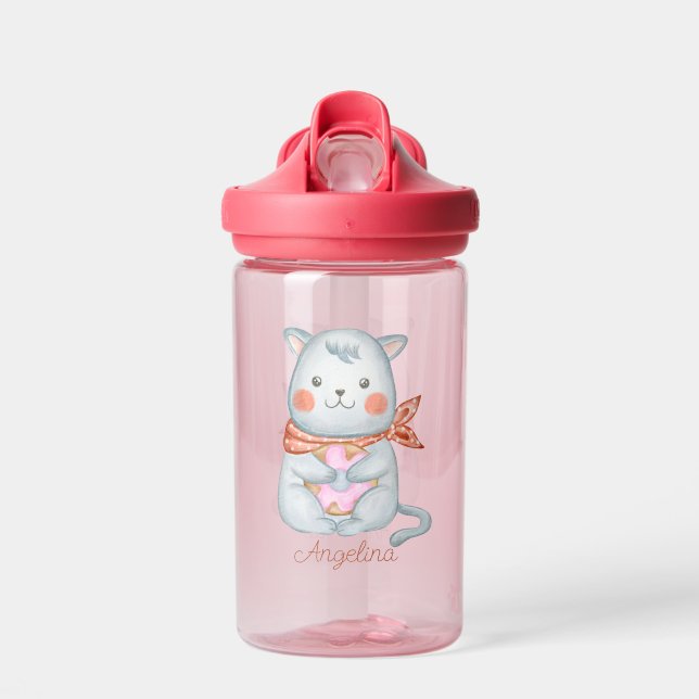 Botella De Agua Personalizado de bebés Kitten Personalizado (Delante)