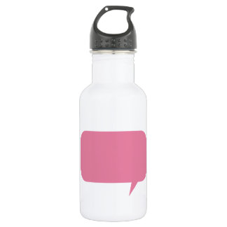 Botella De Agua Personalizado de burbuja de habla rosa diciendo pe