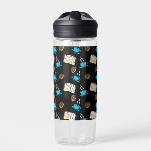 Botella De Agua Personalizado de Café y Donut para Libros