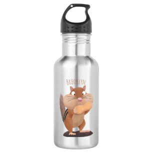 Botella De Agua Personalizado de chipmunk de grandes mejillas grac