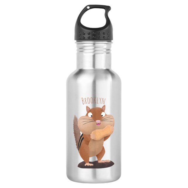 Botella De Agua Personalizado de chipmunk de grandes mejillas grac (Anverso)