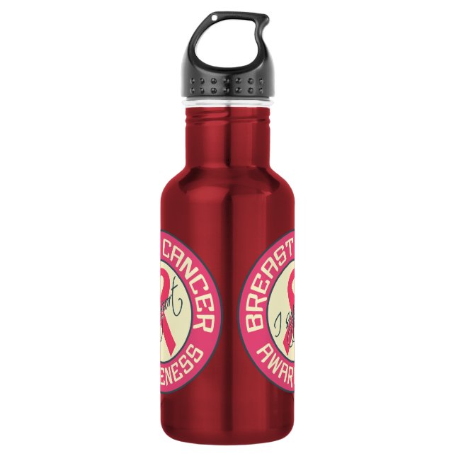 Botella De Agua Personalizado de Concienciación sobre el Cáncer de (Anverso)