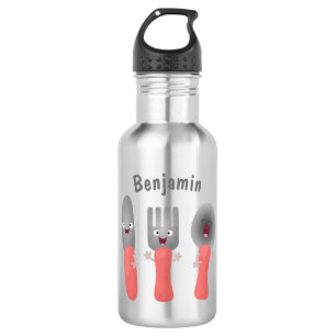 Botella De Agua Personalizado de cubertería de bifurcación y cucha