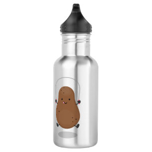Botella De Agua Personalizado de cuerda de saltar de patata feliz