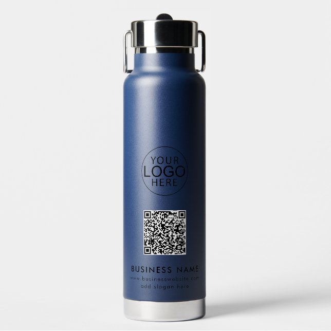 Botella De Agua Personalizado de empleados de código QR de logotip (Frente)