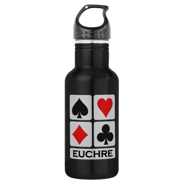 Botella De Agua Personalizado de Euchre Player (Anverso)
