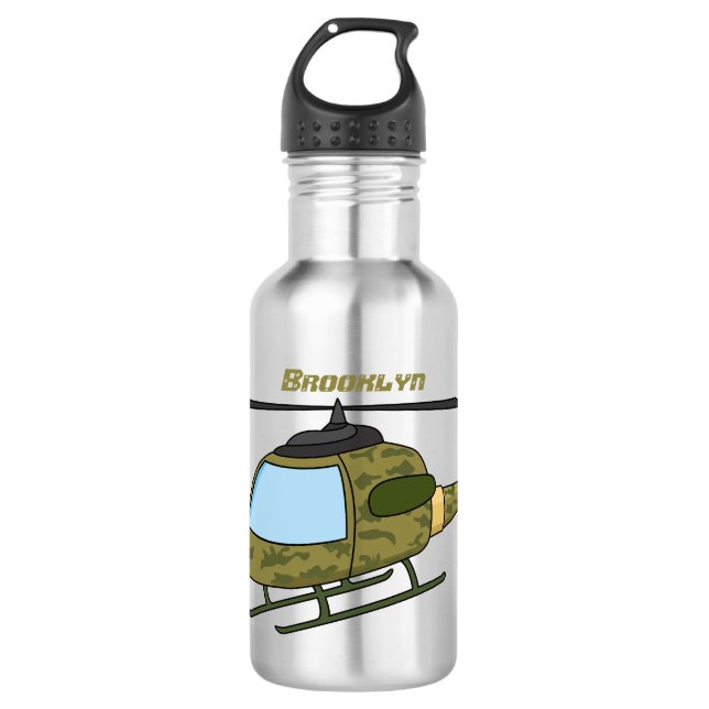 Botella De Agua Personalizado de helicópteros de camoflage del ejé (Anverso)