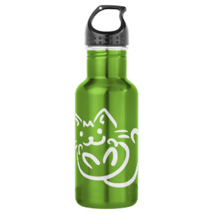 Botella De Agua Personalizado de Ilustracion de gato