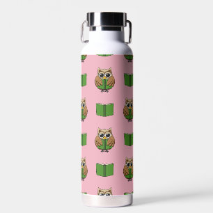 Botella De Agua Personalizado de libros de lectura de Lechuza de B