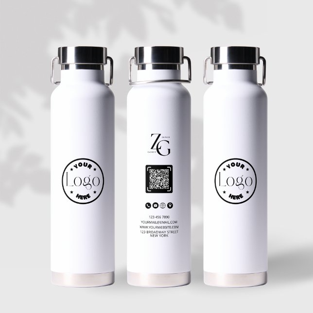 Botella De Agua Personalizado de logotipo profesional moderno QR C (Subido por el creador)