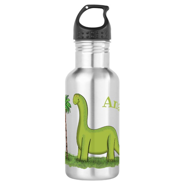 Botella De Agua Personalizado de los dinosaurios de brontosauro ve (Anverso)