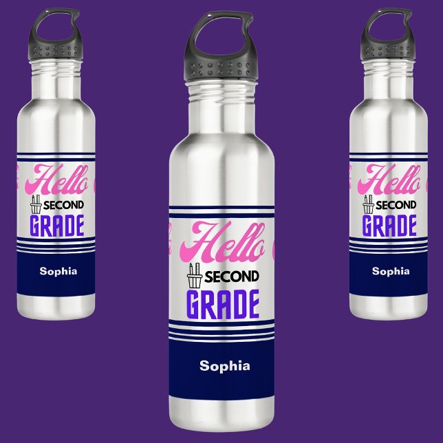 Botella De Agua Personalizado De Nuevo Al Segundo Grado De La Escu (Subido por el creador)