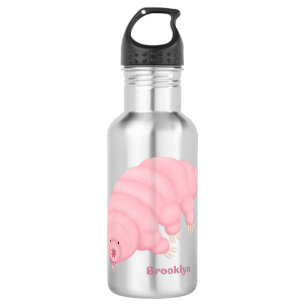 Botella De Agua Personalizado de oso de agua tardígrado rosa y sua