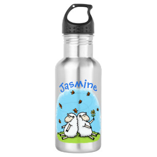 Botella De Agua Personalizado de ovejas y mariposas