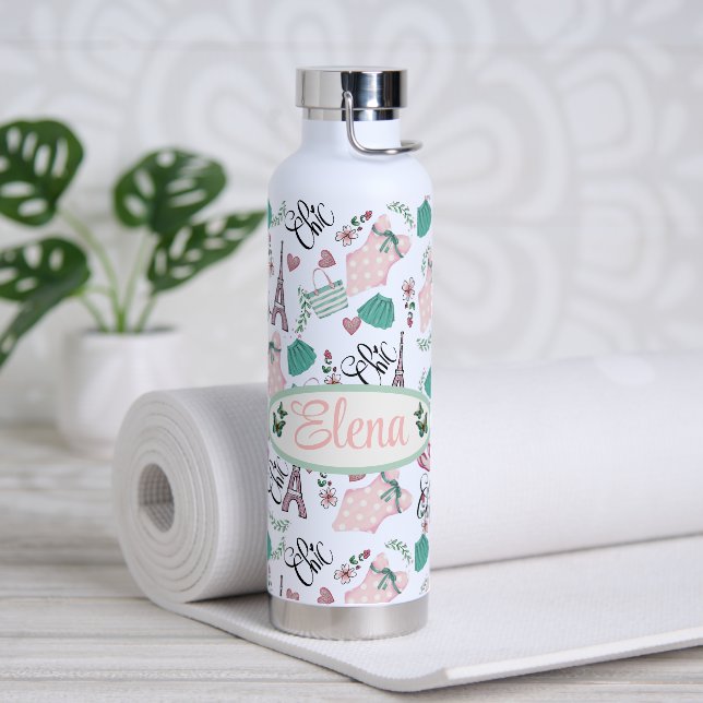 Botella De Agua personalizado de parís Chic (Yoga)