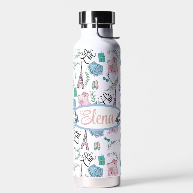 Botella De Agua personalizado de parís Chic (Izquierdo)