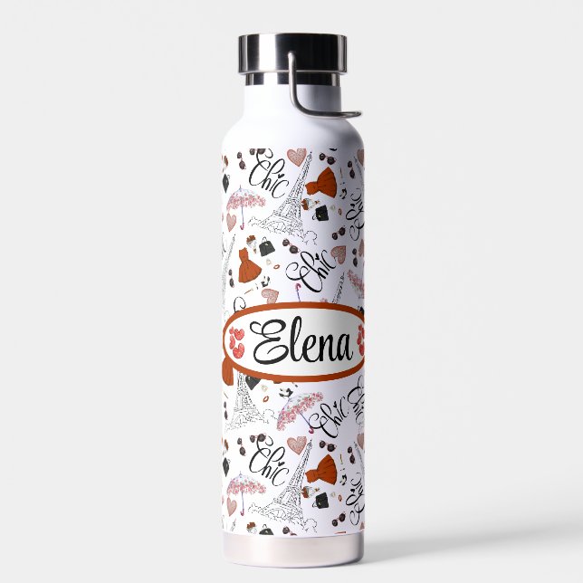 Botella De Agua personalizado de parís Chic (Izquierdo)