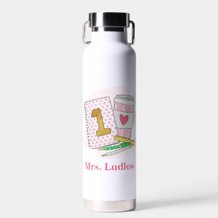Botella De Agua Personalizado de primer grado Maestría Café para p