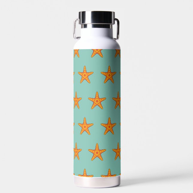 Botella De Agua Personalizado de Starfish Naranja Cute (Delantero)