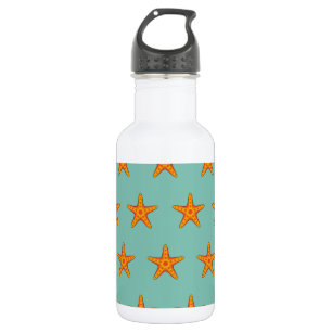 Botella De Agua Personalizado de Starfish Naranja Cute