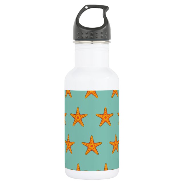 Botella De Agua Personalizado de Starfish Naranja Cute (Anverso)