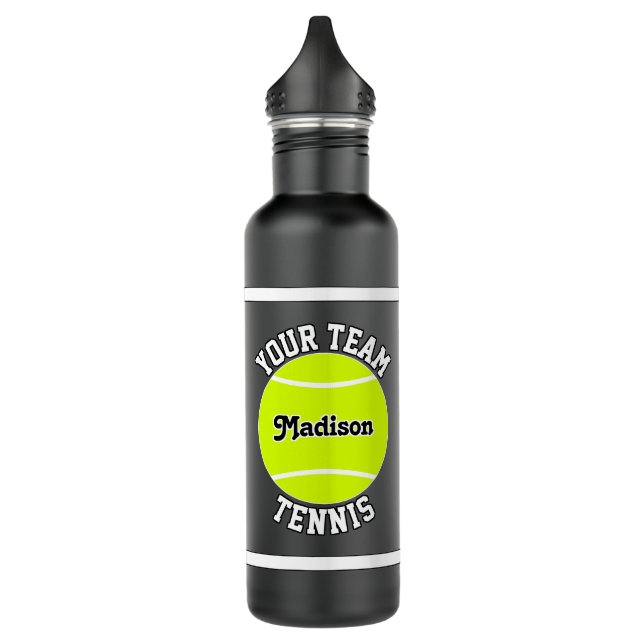 Botella De Agua Personalizado de tenis Equipo y nombre de jugador  (Izquierda)