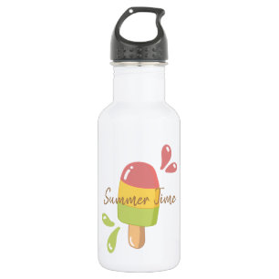 Botella De Agua Personalizado de texto diy verano helado lindo ver