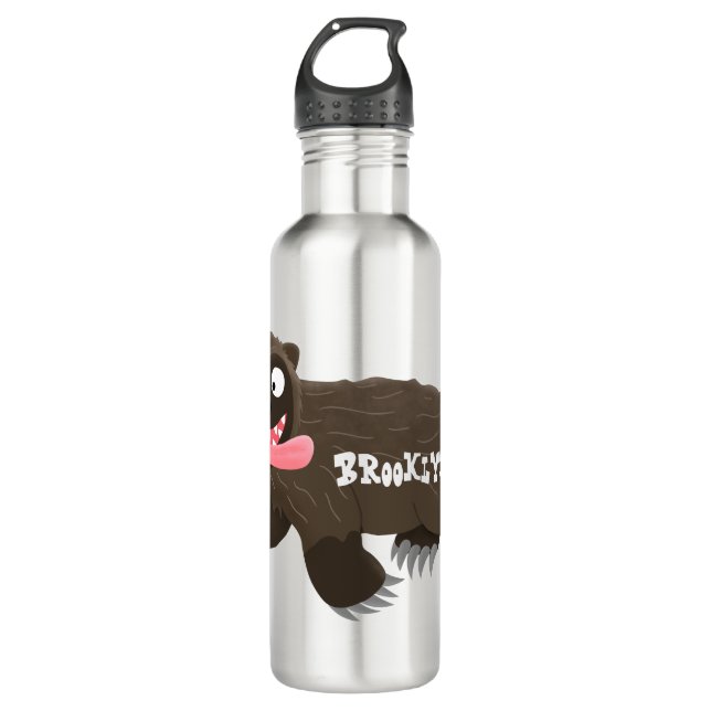 Botella De Agua Personalizado de un animal lobverino hambriento (Anverso)