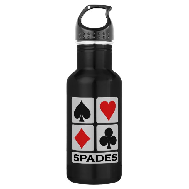 Botella De Agua Personalizado del jugador de Spades (Anverso)