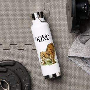 Botella De Agua Personalizado del León del Rey de la Selva, audaz
