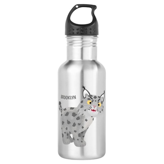 Botella De Agua Personalizado del lince del bobcat medio (Anverso)
