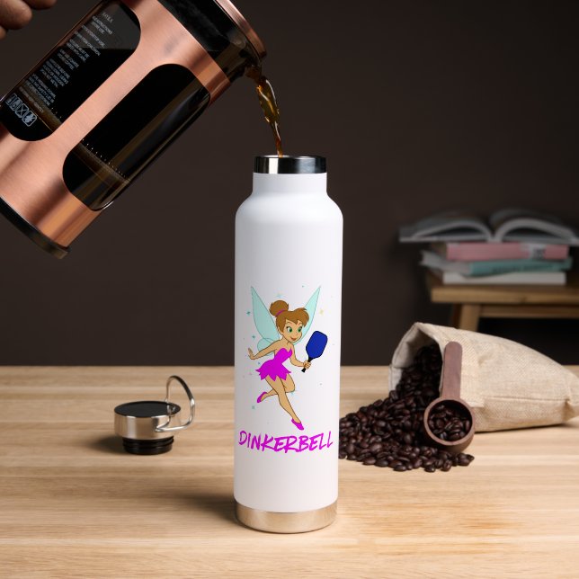 Botella De Agua Personalizado Dinkerbell - Divertida pelota de piq (Café (girado))