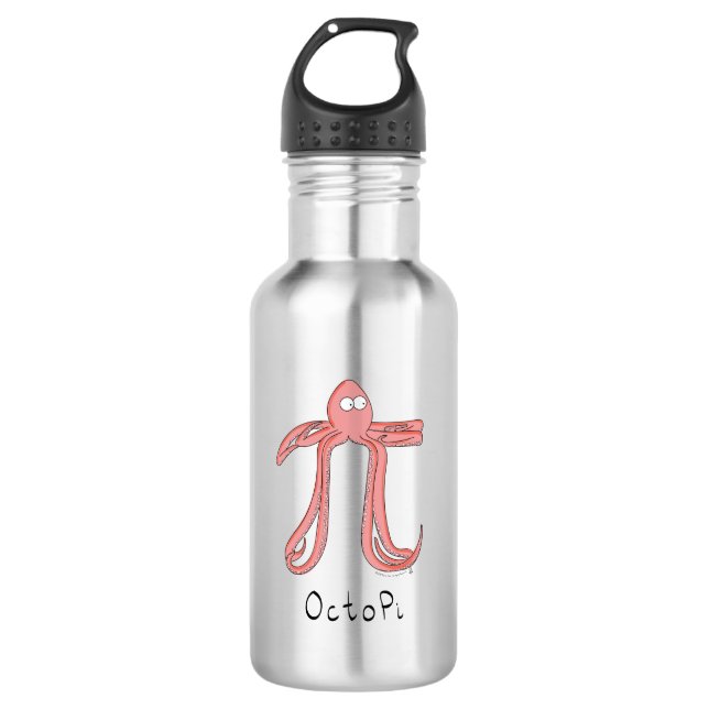 Botella De Agua Personalizado divertida del Octopus Pi Day (Anverso)