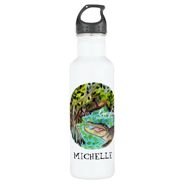 Botella De Agua PERSONALIZADO Everglades Parque Nacional Florida W (Anverso)
