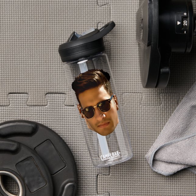 Botella De Agua Personalizado Face Cutout Bachelorette Party Cumpl (Gimnasio (girado))