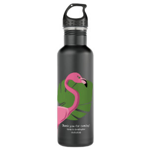 Botella De Agua Personalizado Flamingo Rosado Bienvenida de la bod