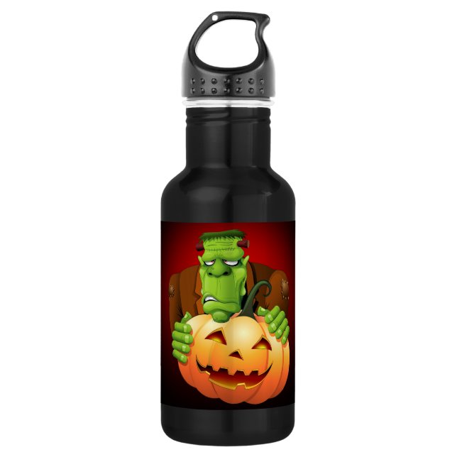 Botella De Agua Personalizado Frankenstein con Calabaza (Anverso)