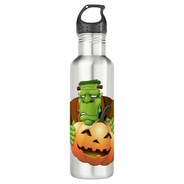 Botella De Agua Personalizado Frankenstein con Calabaza (Anverso)