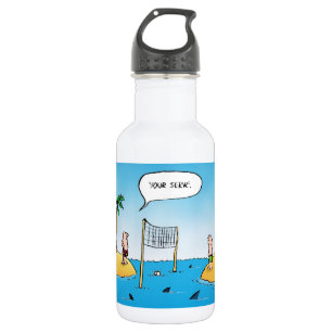 Botella De Agua Personalizado gracioso de voleibol de tiburones
