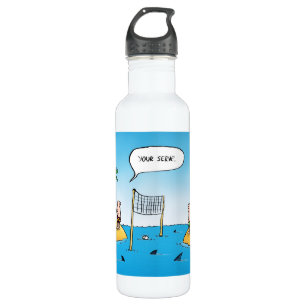 Botella De Agua Personalizado gracioso de voleibol de tiburones