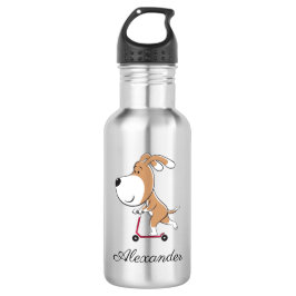 Botella De Agua Personalizado Gracioso Perro cachorro pateo Scoote