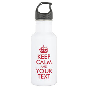 Botella De Agua Personalizado GUARDE LA CALMA y SU TEXTO -