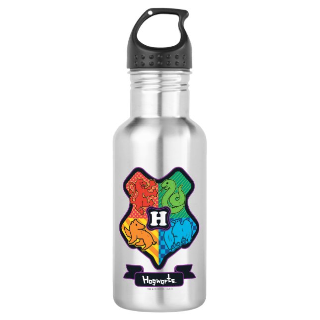 Botella De Agua Personalizado Hogwarts Crest (Anverso)