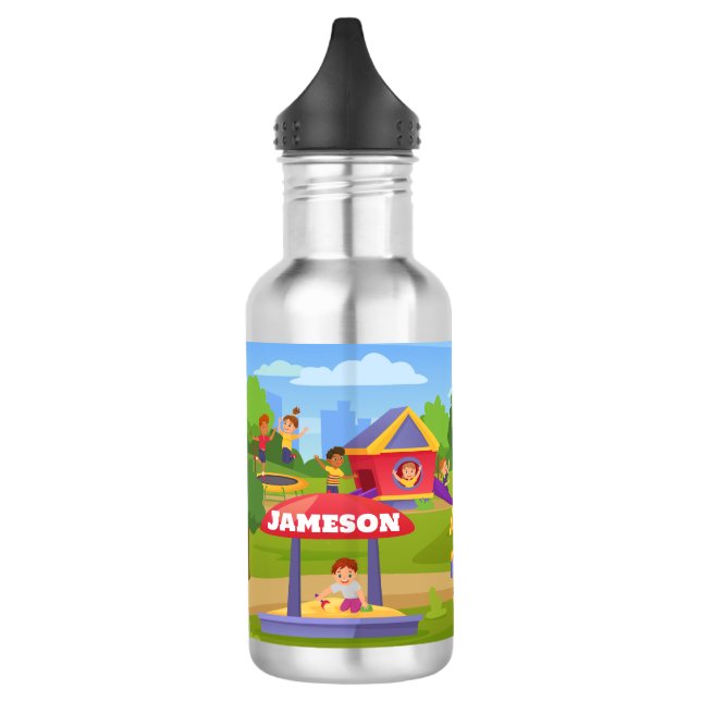 Botella De Agua Personalizado infantil  juguetón nombre divertido (Izquierda)