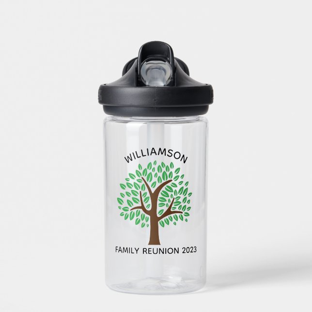 Botella De Agua Personalizado kepsake del árbol de la unión famili (Delante)
