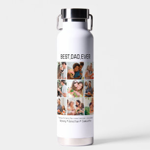 Botella De Agua Personalizado Mejor Papá Nunca Padres Día 9 Collag