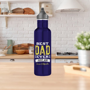 Botella De Agua Personalizado Mejor Papá Papá Papá Papá Padre Nunc
