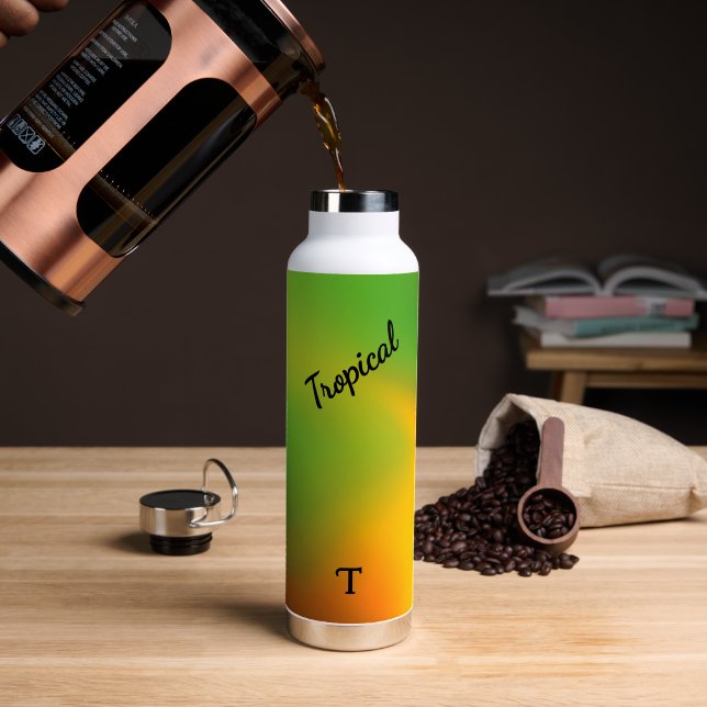 Botella De Agua Personalizado Melón Verde Tropical (Café (girado))