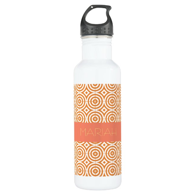 Botella De Agua Personalizado Naranja Cream Salmon Modelo Geo Amar (Anverso)