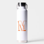 Botella De Agua Personalizado Naranja Superhéroe Monograma Café Te<br><div class="desc">Crea tu propio personalizado, personalizado, divertido, fresco, elegante, estilo de superhéroe /script / font / typography naranja monograma / inicial, a prueba de derrames, acero inoxidable, exterior resistente a la condensación, monogramado mate negro duradero de doble pared Thor Copper Vacuum Té aislado / café / leche / sopa / agua...</div>